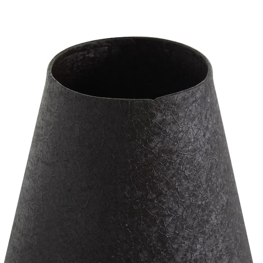 Black Metal Textured Cone Vase Set